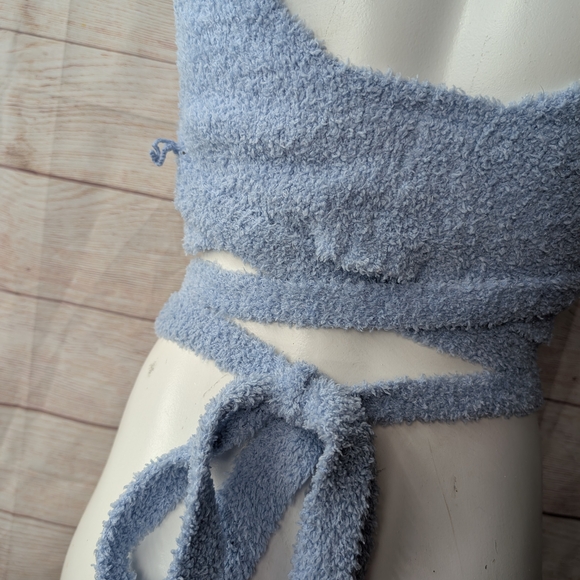 Out From Under | Urban Outfitters | Blue Under wrap crop top - Picture 6 of 8